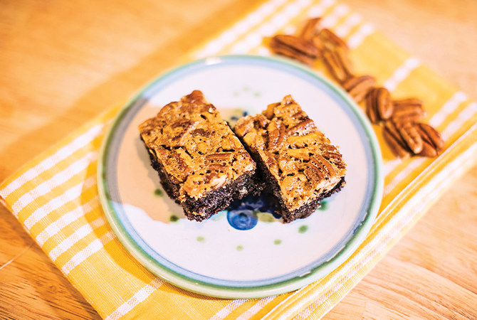 An image of Damaris's Bourbon Pecan Pie Brownies.