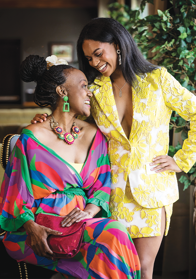 Detail image of Valerie Combs and her daughter Giavanna for June 2023 Playing Her Cards story.